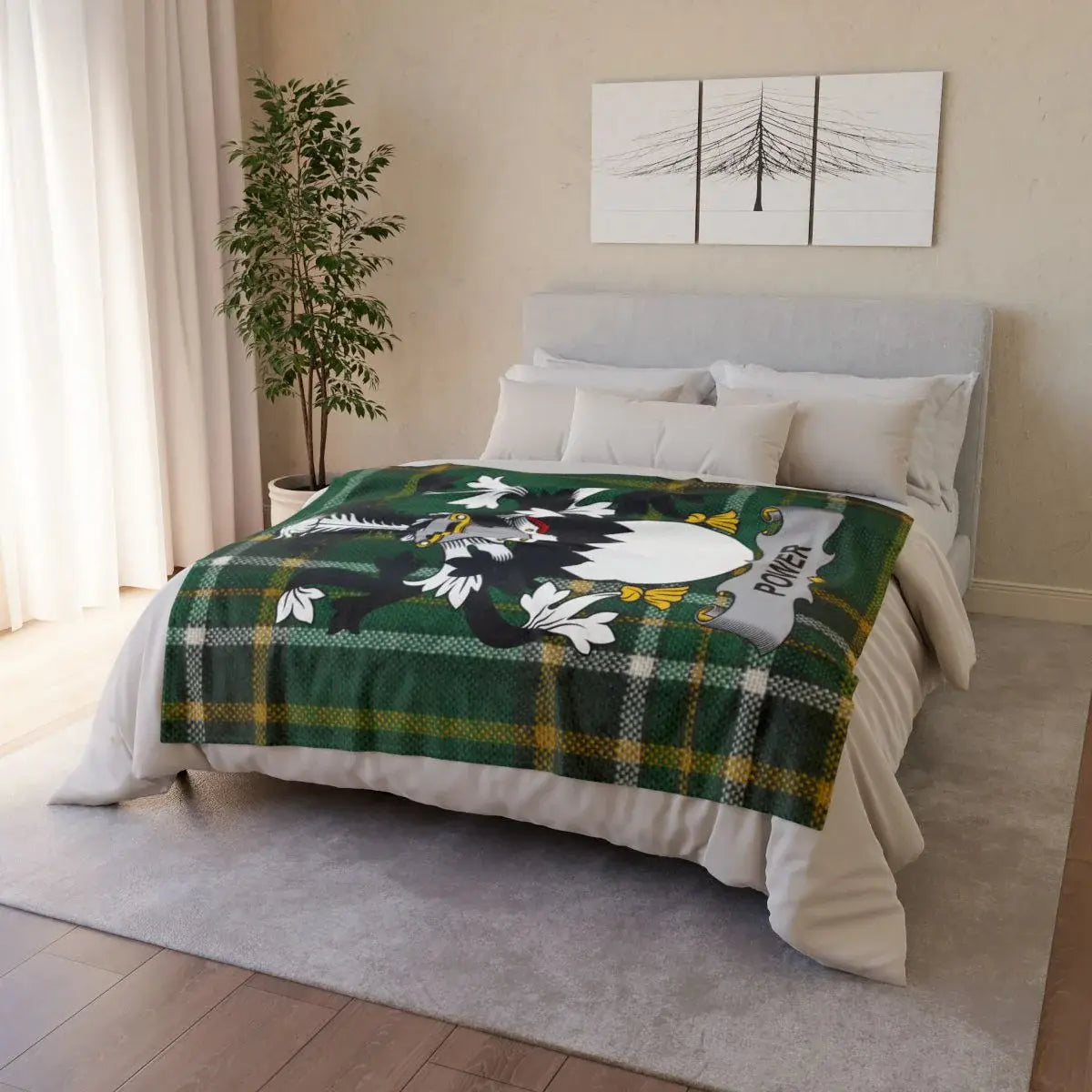 Cartoon Cat with Plaid Background Design Blanket product