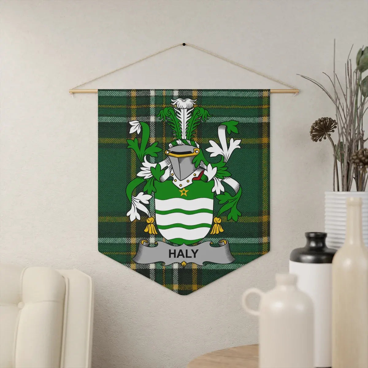 Haly Family Crest Tartans Shield Wall Decor product type
