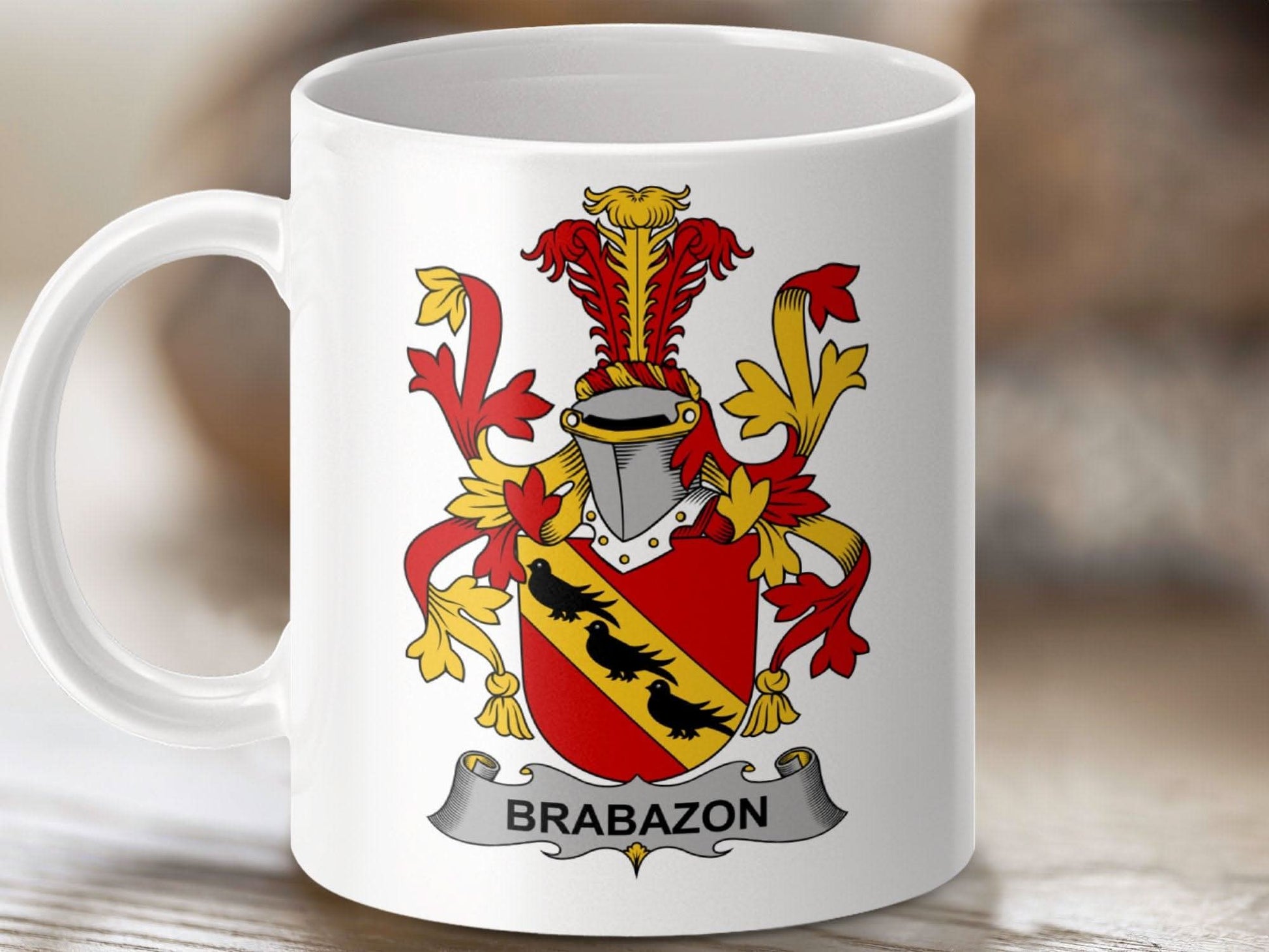 Brabazon Family Coat of Arms Crest Mug - Celtic Ancestry Gifts