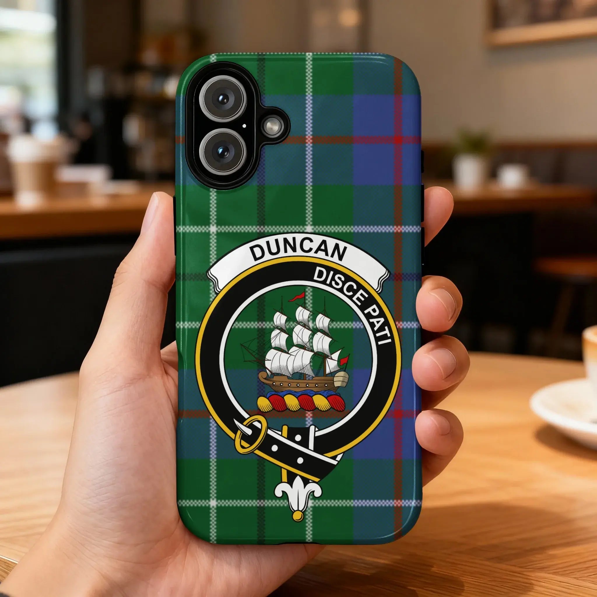 Duncan Family Crest Green Plaid Phone Case