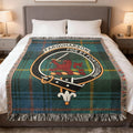 Clan Farquharson tartan woven blanket — 100% cotton, full tartan pattern in woven construction