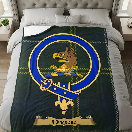 Dyce Clan Tartan Crest Shield Soft Bed Blanket product