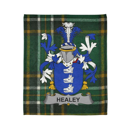 Healey Coat of Arms Plaid Throw Blanket product