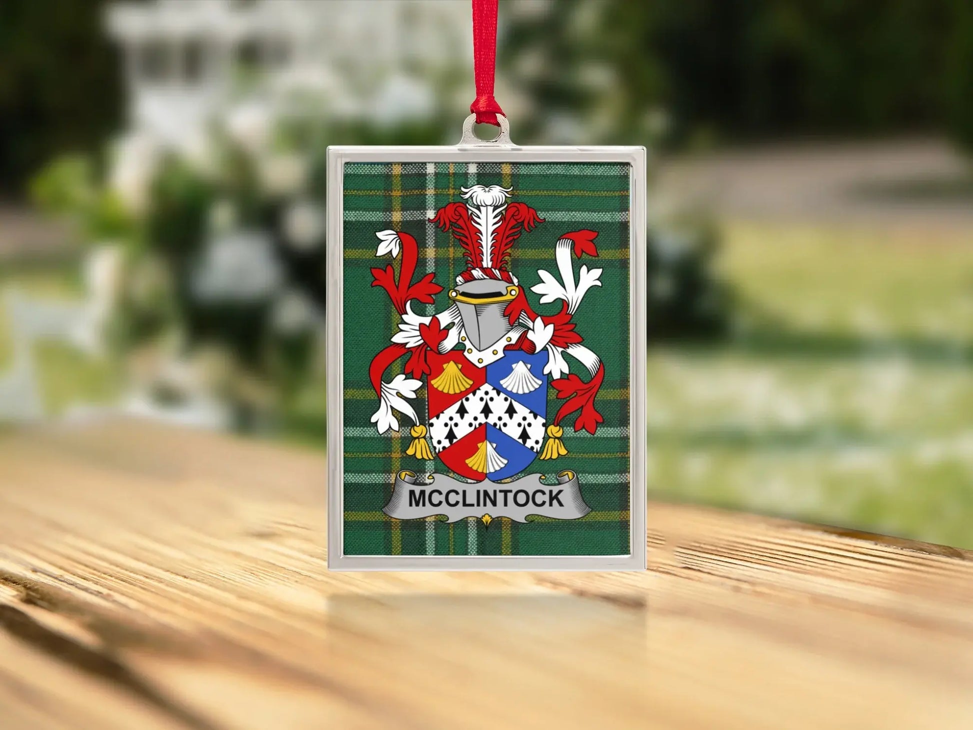 McClintock Family Crest Plaid Background Product
