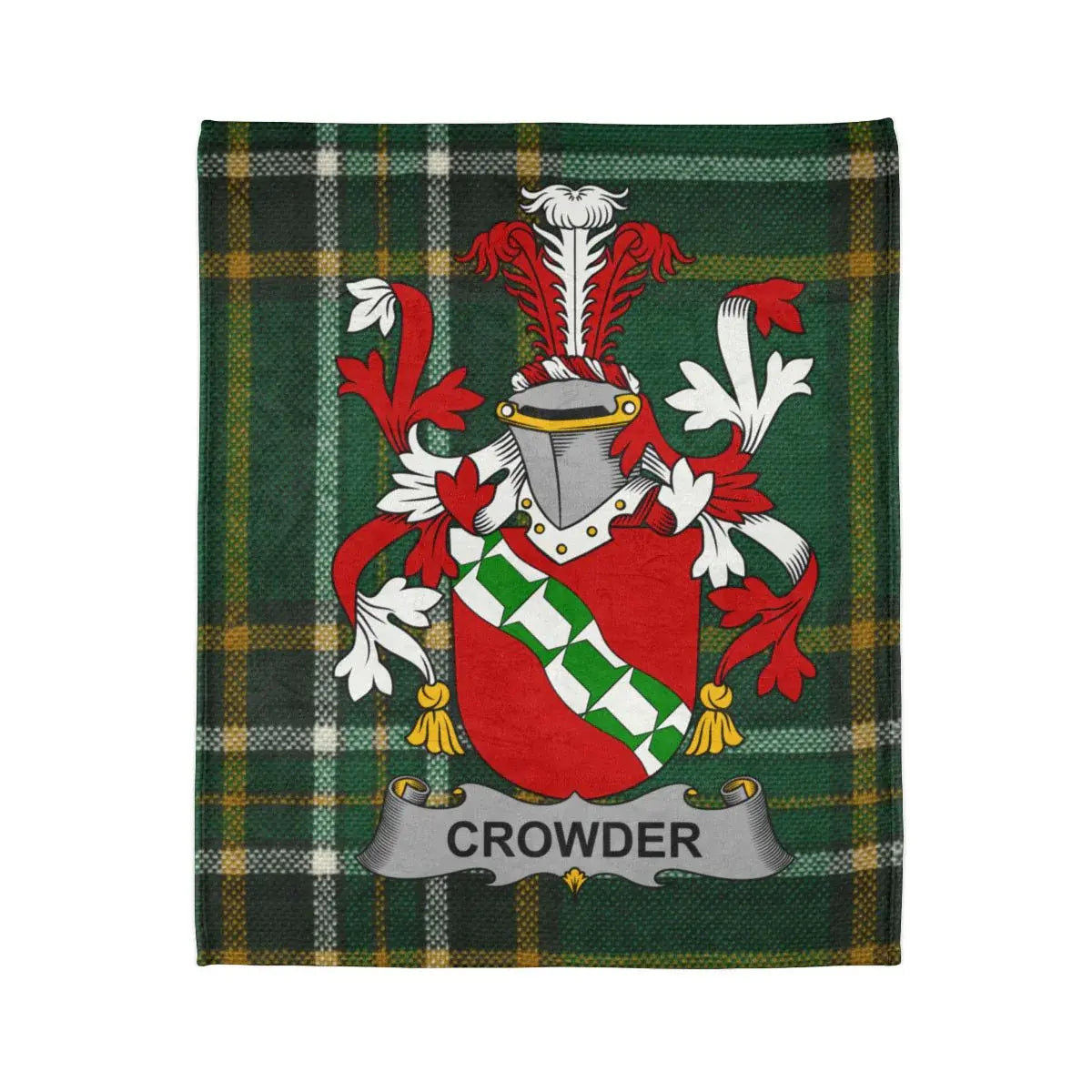 Crowder Family Crest Tartan Background Blanket product
