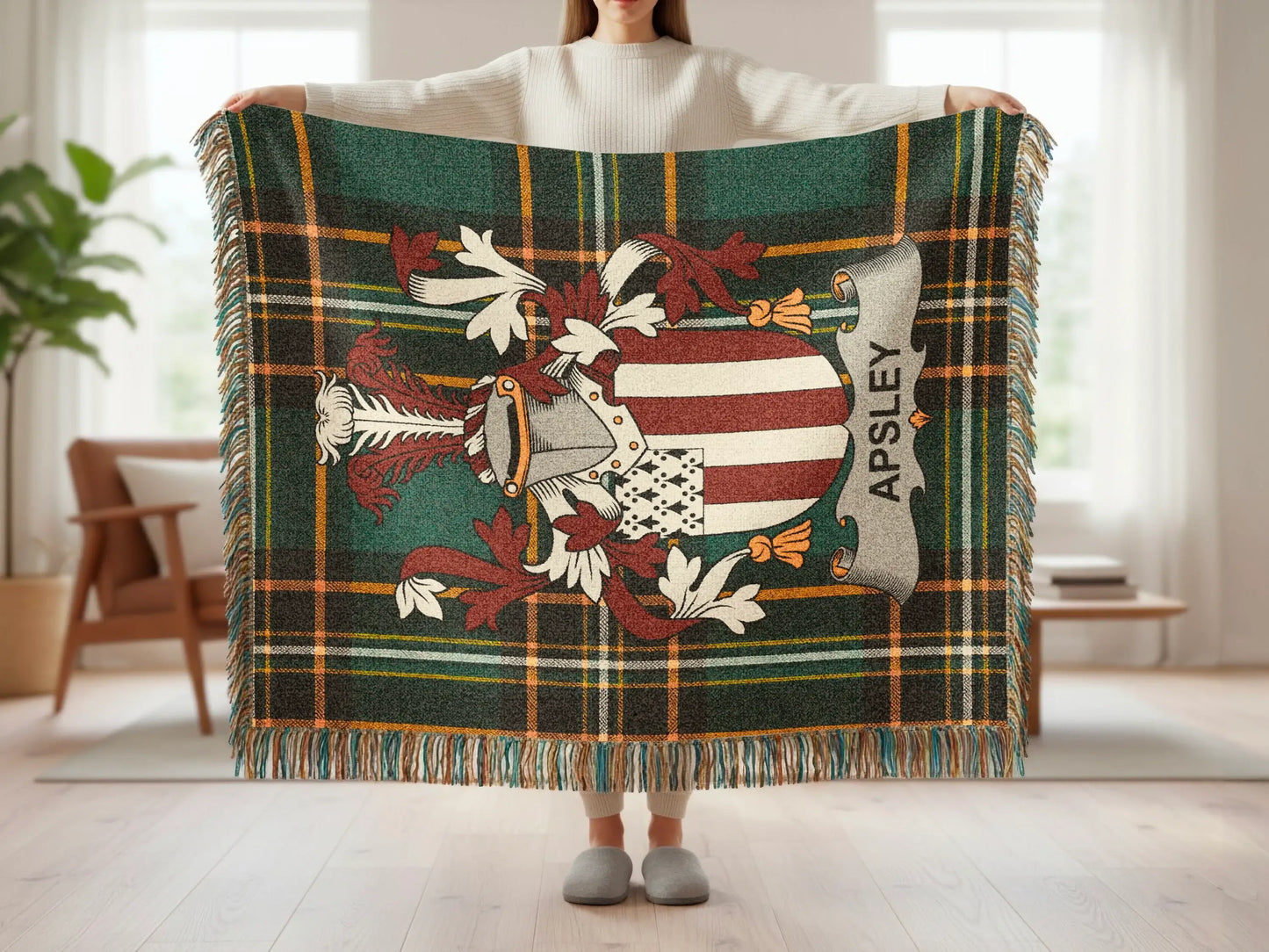 Apsley Crest Plaid Tartan Home Decor Blanket product type