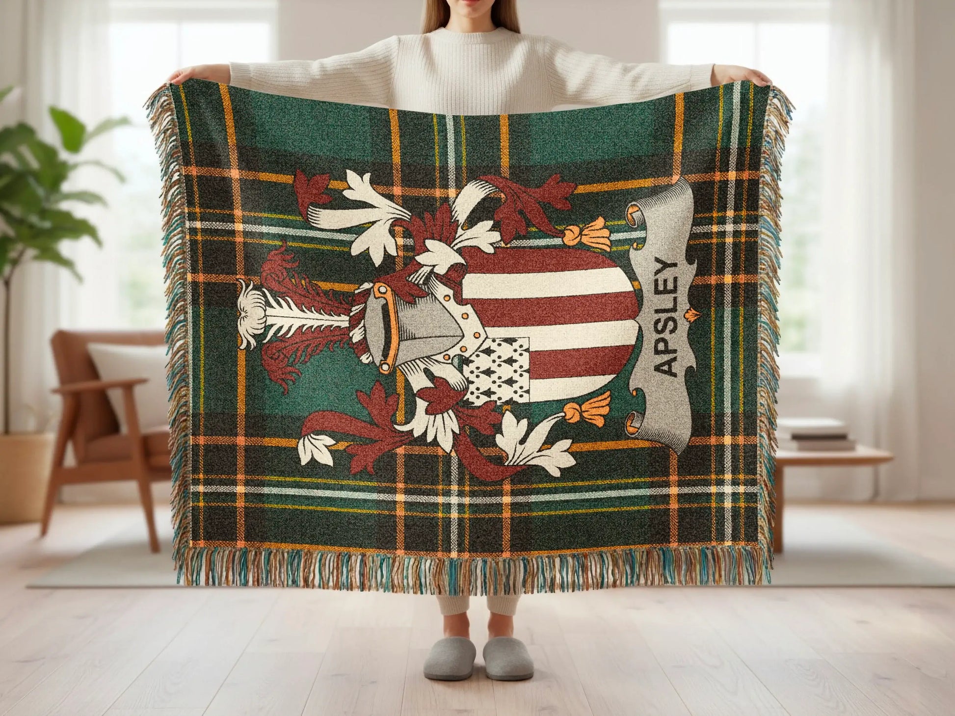 Apsley Crest Plaid Tartan Home Decor Blanket product type