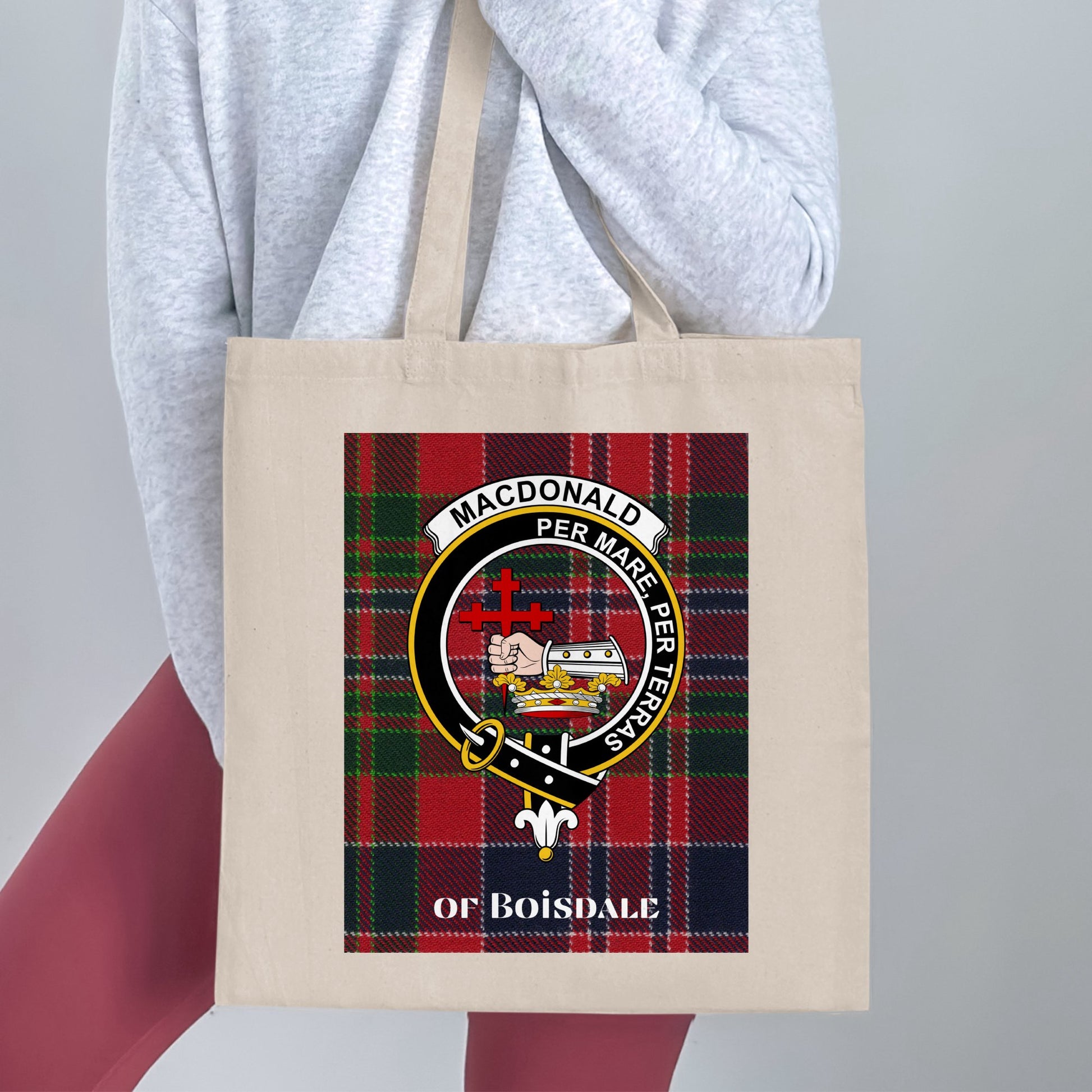 Macdonald Per Mare Per Terras Scottish Crest Tote Bag - Living Stone Gifts