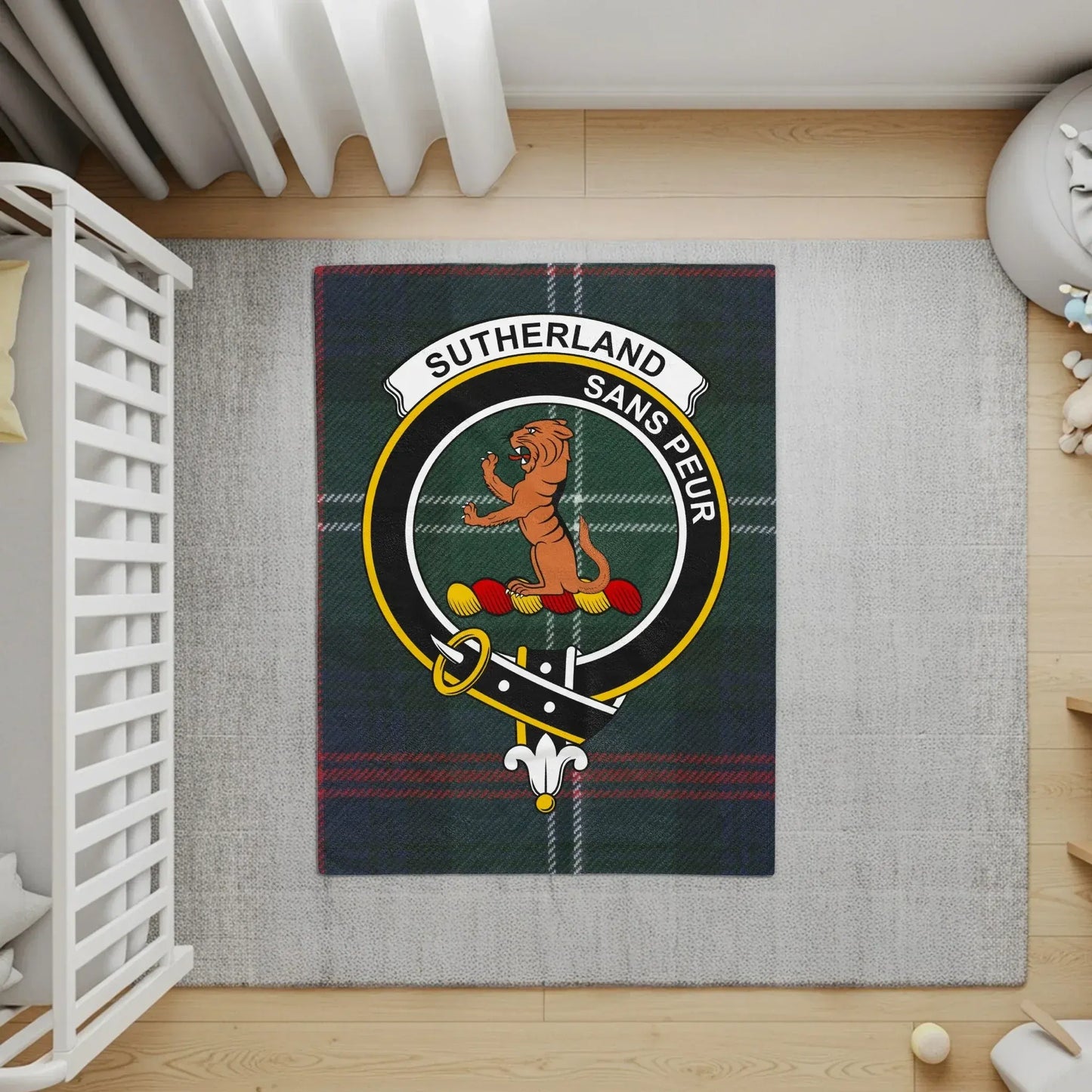 Sutherland Sans Peur Bear Emblem Baby Room Rug product
