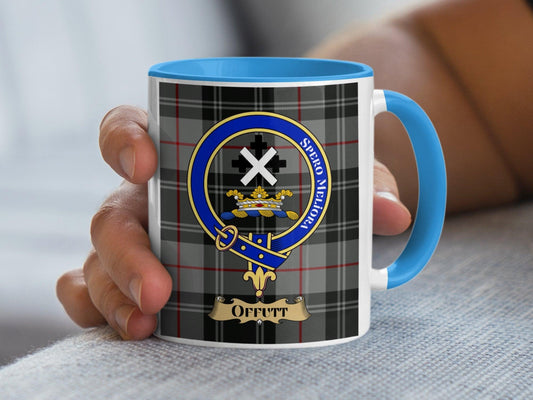 Offutt Clan Family Crest Tartan Mug - Living Stone Gifts