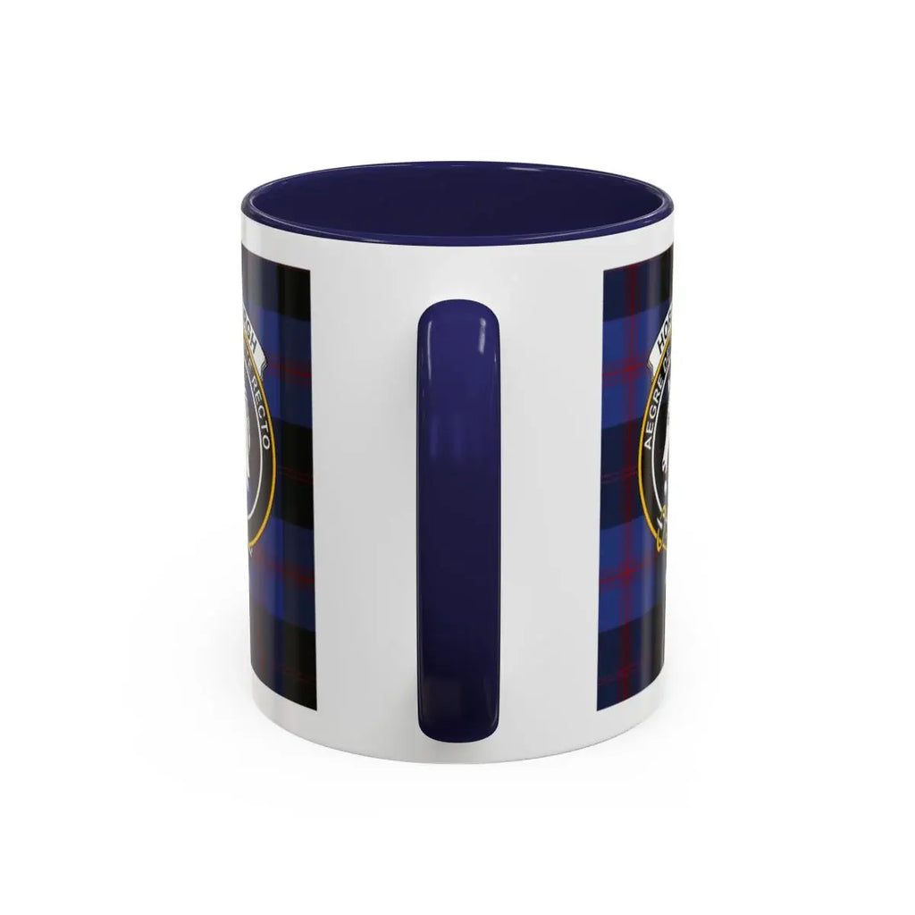 Navy Blue and White Mug with Emblem Design Coffee Product