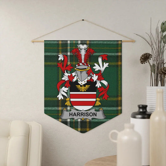 Harrison Family Crest Green Plaid Decor Wall Hanging product