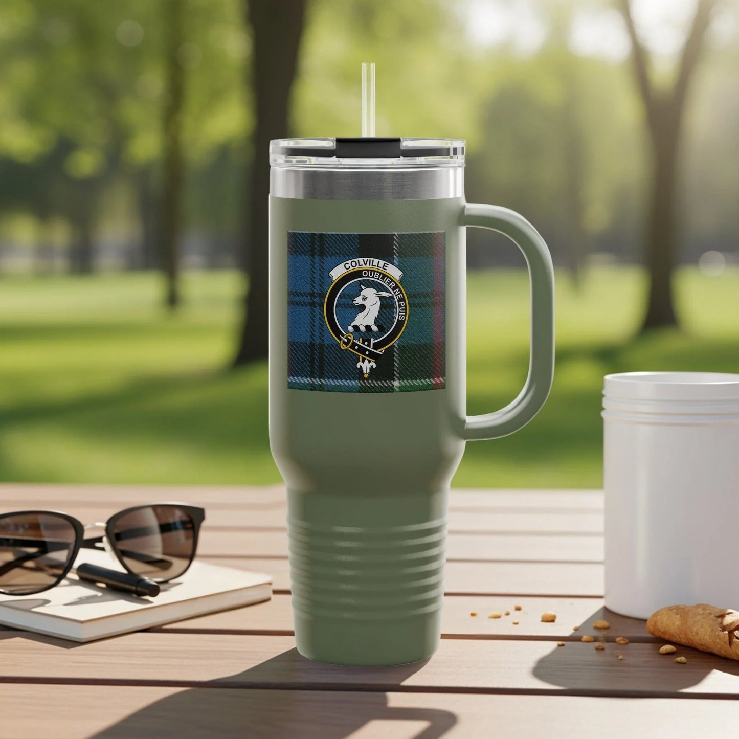 Outdoor Adventure Camp Plaid Design Travel Mug product