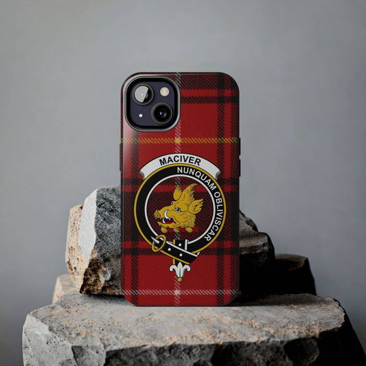 MacIver Nunquam Obliviscaris Tartan Cell Phone Case - Celtic Ancestry Gifts