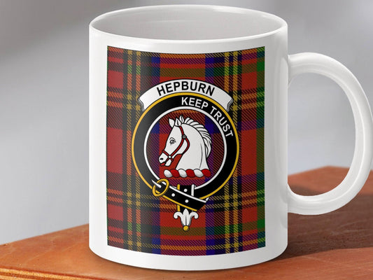 Hepburn Keep Trust Clan Crest Plaid Scottish Mug product