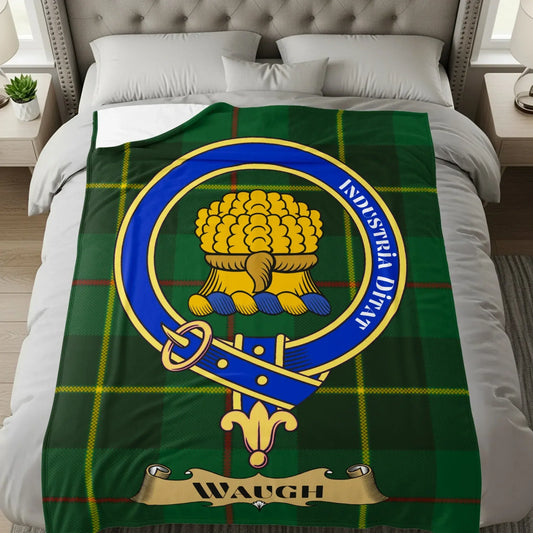 Personalized Scottish Clan Crest Green Tartan Blanket product