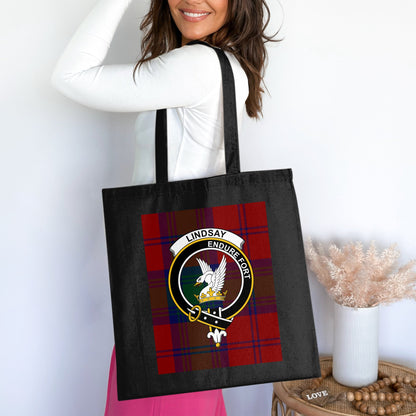 Clan Lindsay Crest Scottish Tartan Tote Bag - Living Stone Gifts