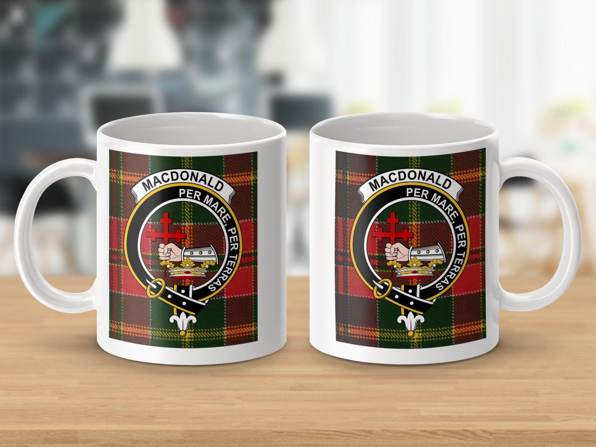 Scottish Clan Macdonald Crest Tartan Plaid Design Mug - Living Stone Gifts