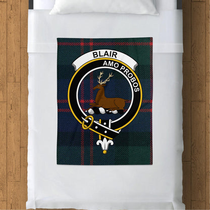 Scottish Clan Blair Crest Tartan Throw Blanket - Living Stone Gifts