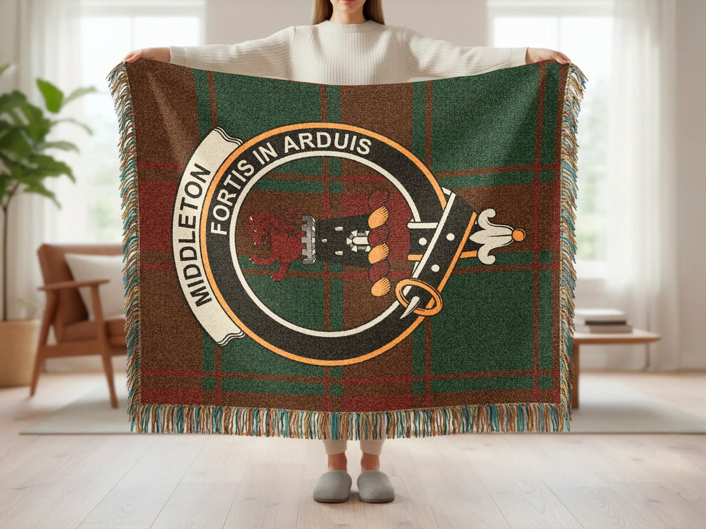 Middleton Fortis In Arduis Tartan Crest Blanket