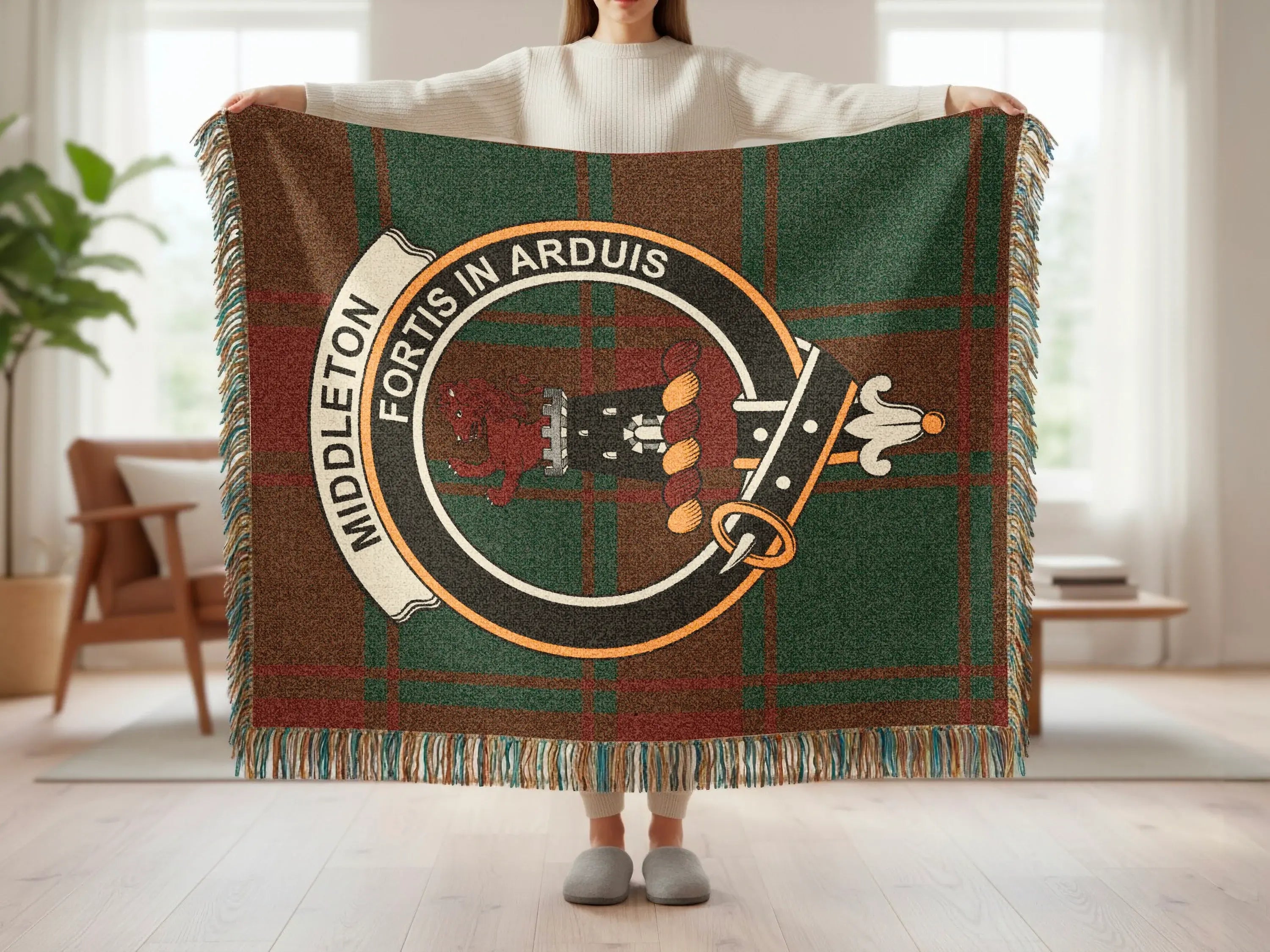 Middleton Fortis In Arduis Tartan Crest Blanket