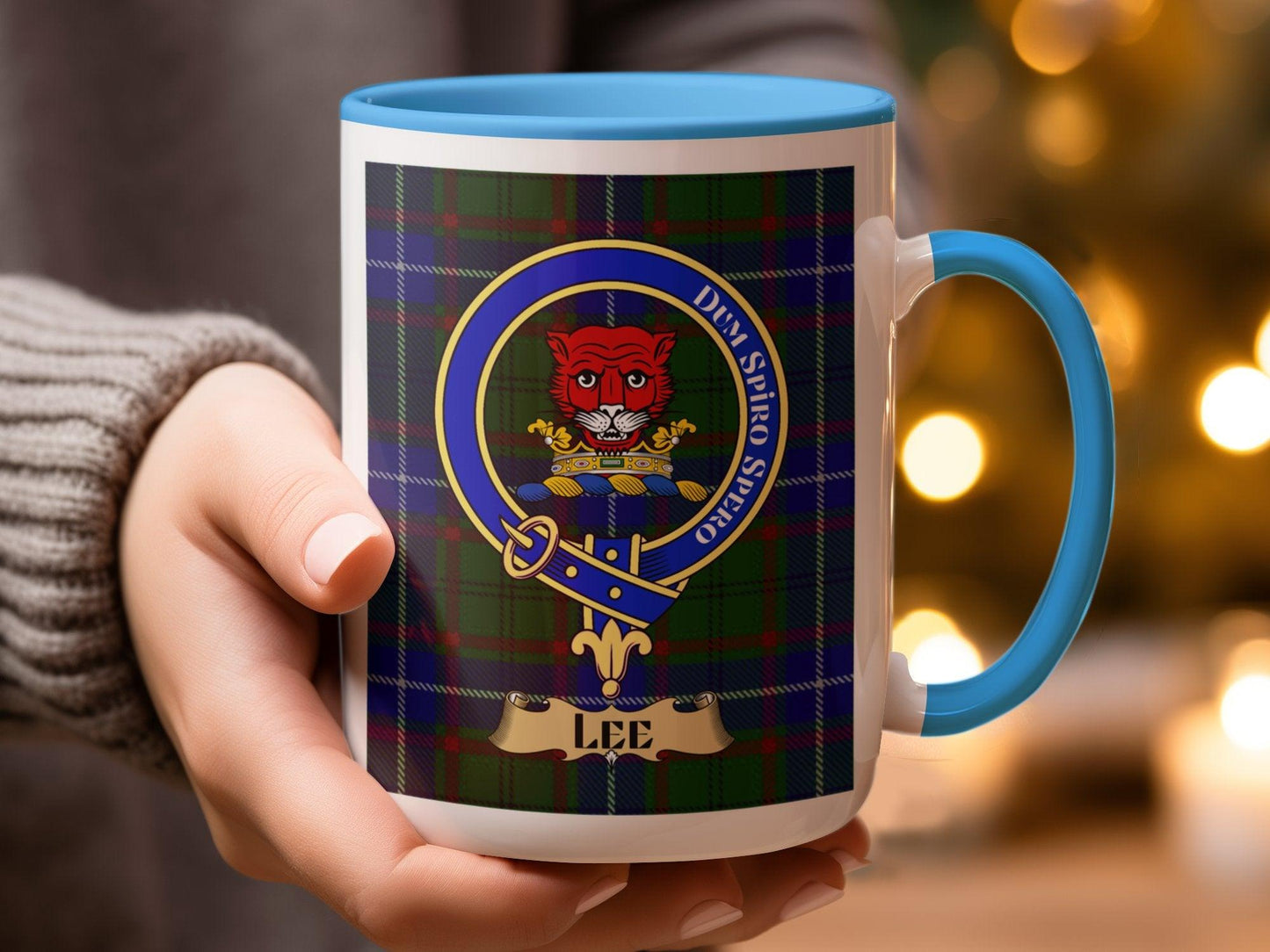 Bold Scottish Lee Clan Crest Tartan Plaid Design Mug - Living Stone Gifts