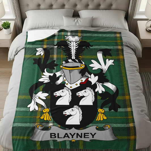 Blayney Family Crest Green Tartan Blanket product type