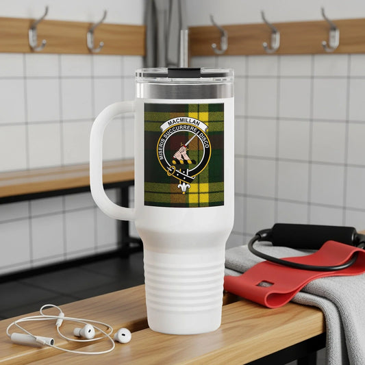 Macmillan Clan Crest Scottish Tartan 40oz Insulated Travel Tumbler