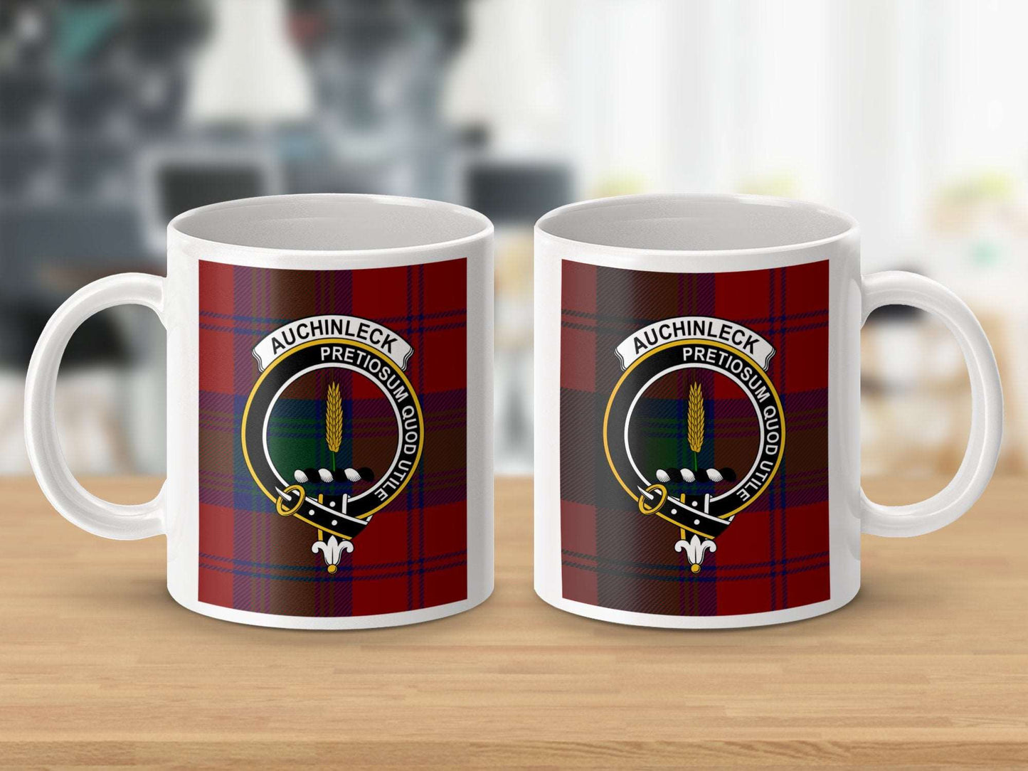 Auchinleck Family Tartan Crest Design Decorative Mug - Living Stone Gifts