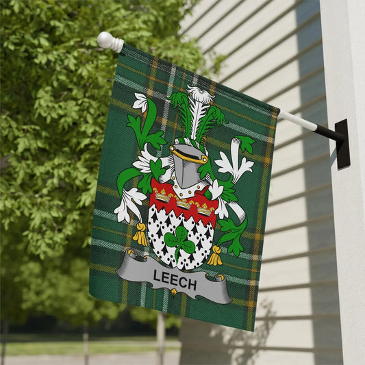 Leech Family Crest Heraldry Garden Flag Product
