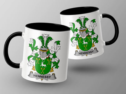 Hennessy Surname Irish Coat of Arms Mug - Living Stone Gifts