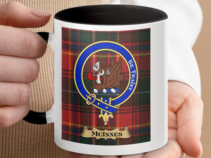 McInnes Clan Crest Scottish Tartan Plaid Design Mug - Living Stone Gifts