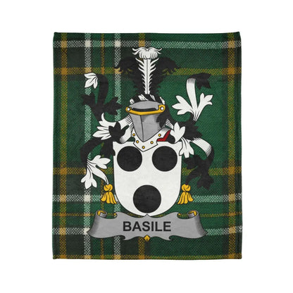 Personalized Basile Family Crest Plaid Blanket product