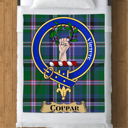 Scottish Clan Coupar Crest Tartan Throw Blanket - Living Stone Gifts