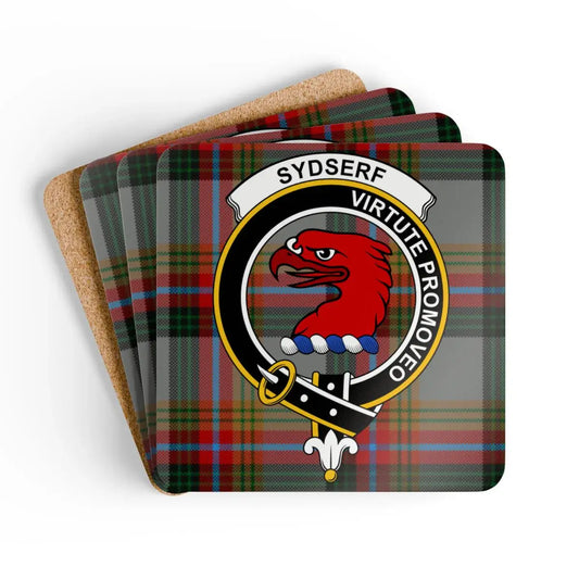 Clan Crest With Tartan Pattern Decorative Coasters product