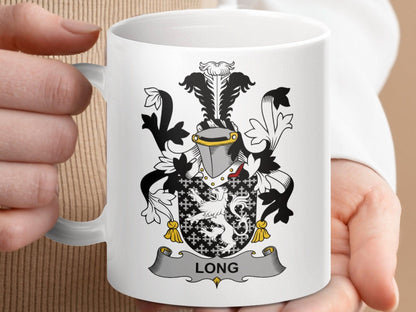 Long Surname Irish Family Coat of Arms Mug - Celtic Ancestry Gifts