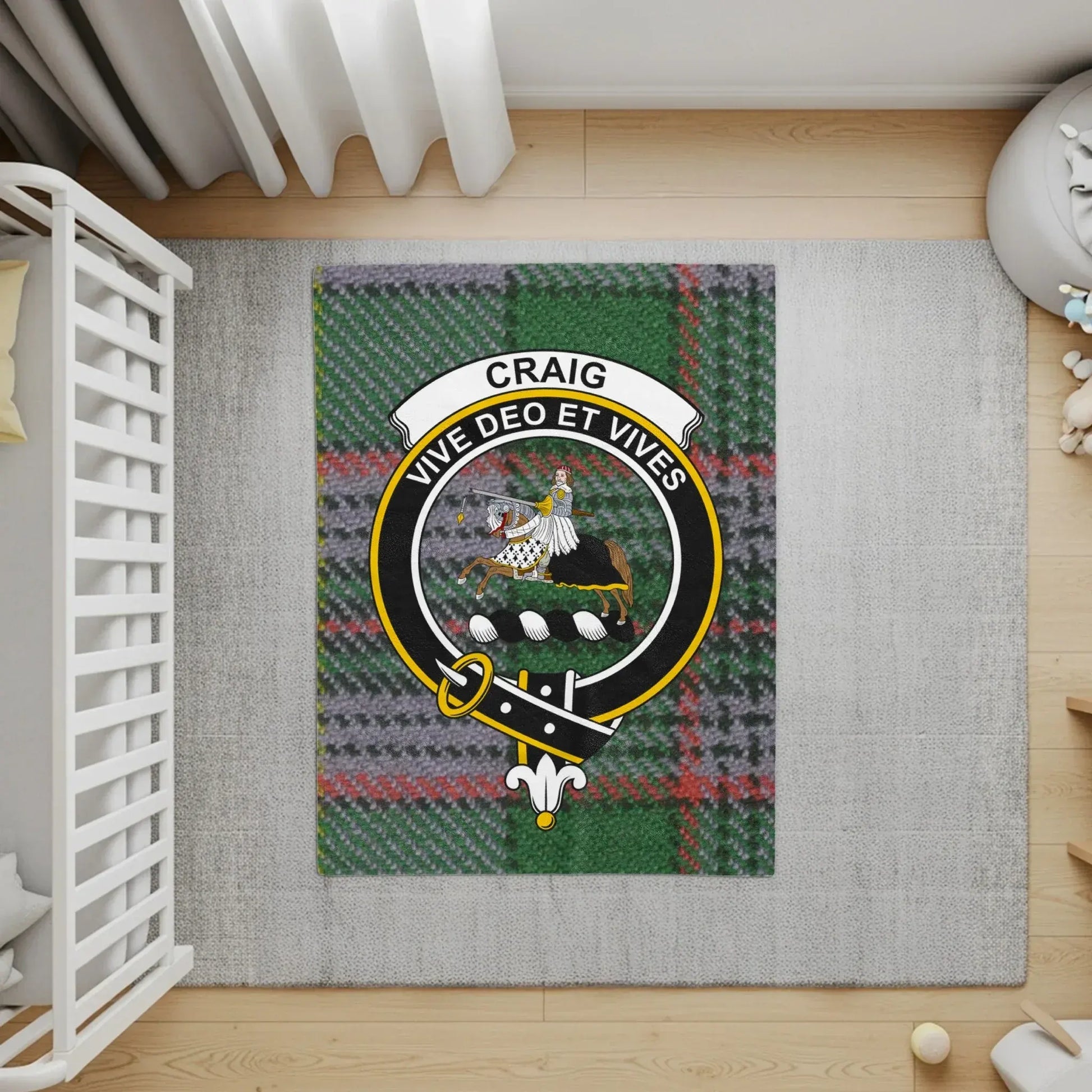 Craig Vive Deo Et Vives Embroidered Tartan Rug product type