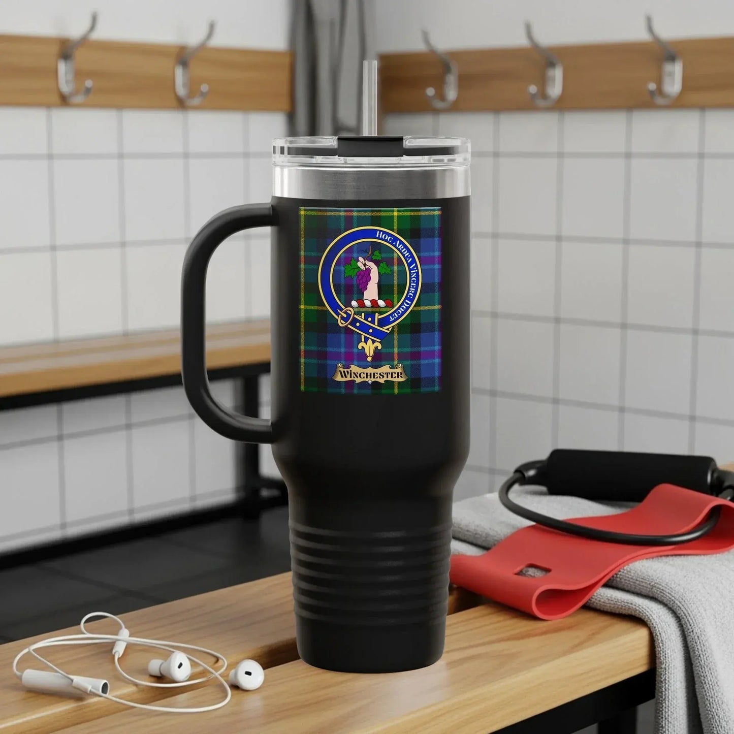 Novelty Travel Mug with Unique Crest Design product