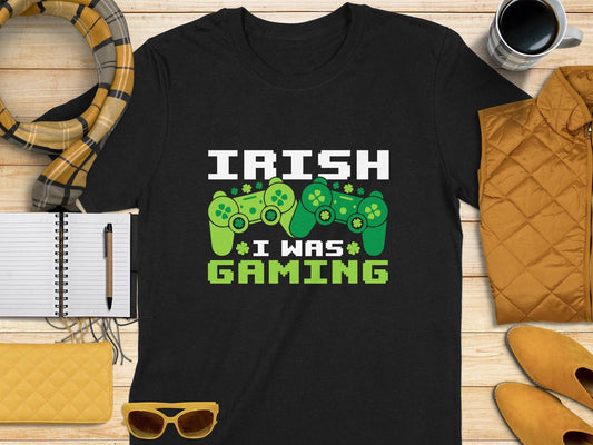 Gaming Controllers Design Cool Green Graphic T-shirt - Celtic Ancestry Gifts