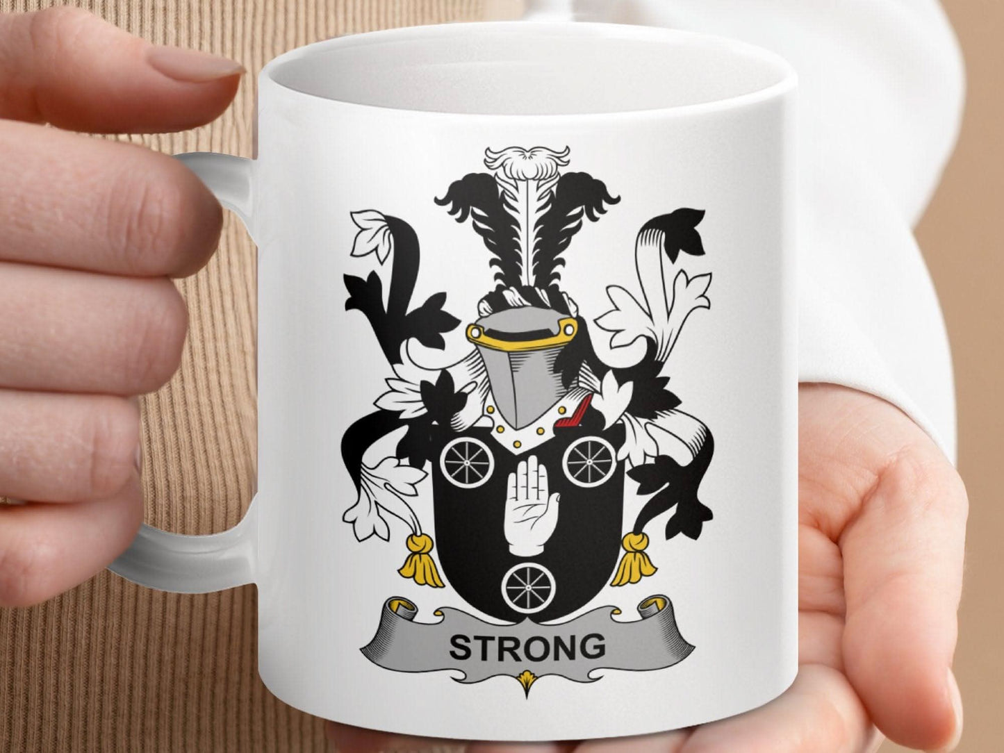 Strong Irish Family Crest and Coat of Arms Mug - Celtic Ancestry Gifts