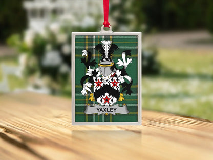 Family Crest Plaid Background Custom Ornament product type