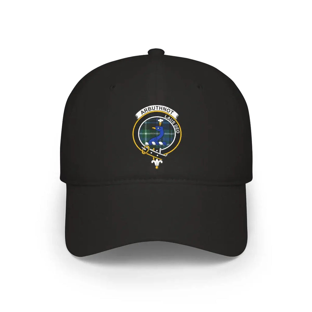 Arbuthnot Crest Black Hat with Embroidered Design