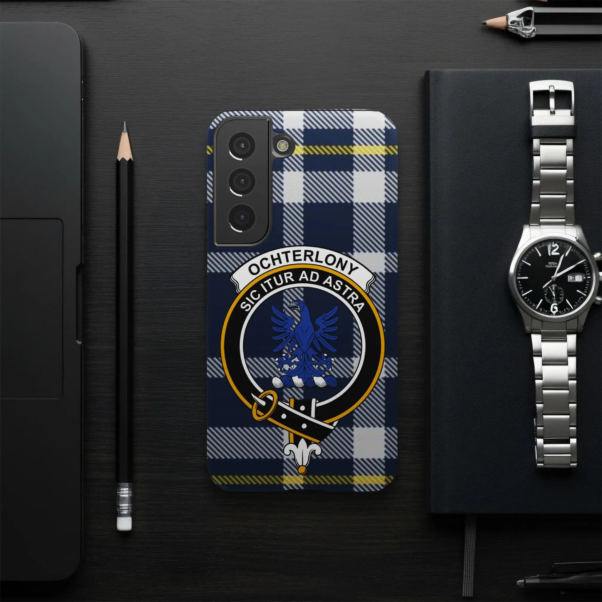Ochterlony Sic Itur Ad Astra Checkered Phone Case