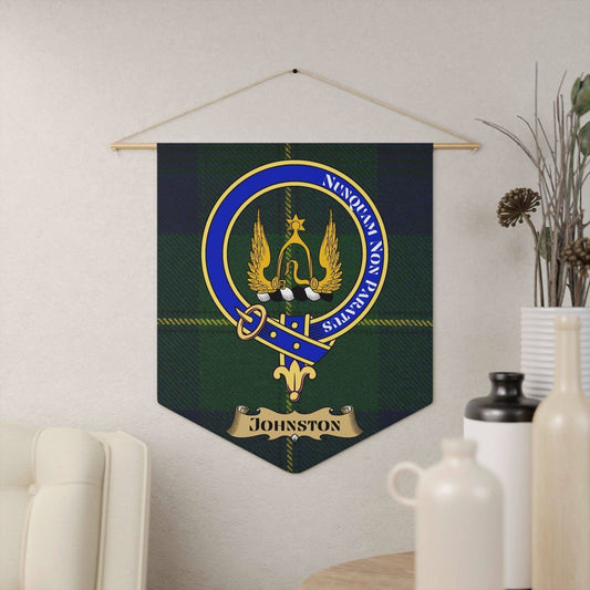 Johnston Family Crest Scottish Tartan Wall Pennant - Celtic Ancestry Gifts
