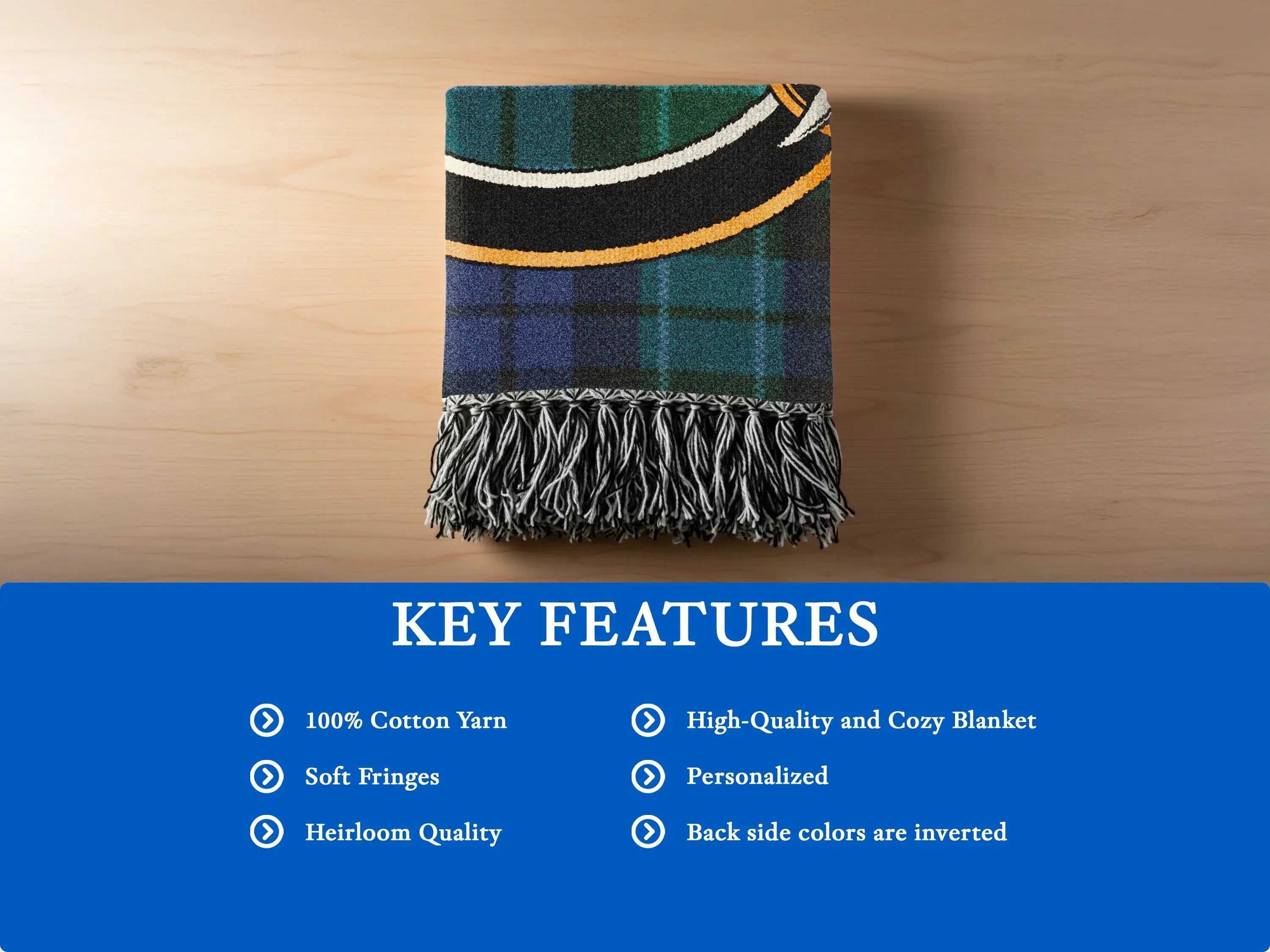 High-Quality and Cozy Soft Fringes Personalized Blanket