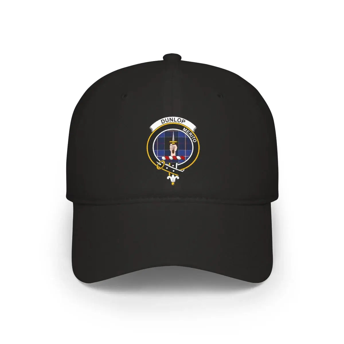 Dunlop Merit Embroidered Black Adjustable Baseball Hat