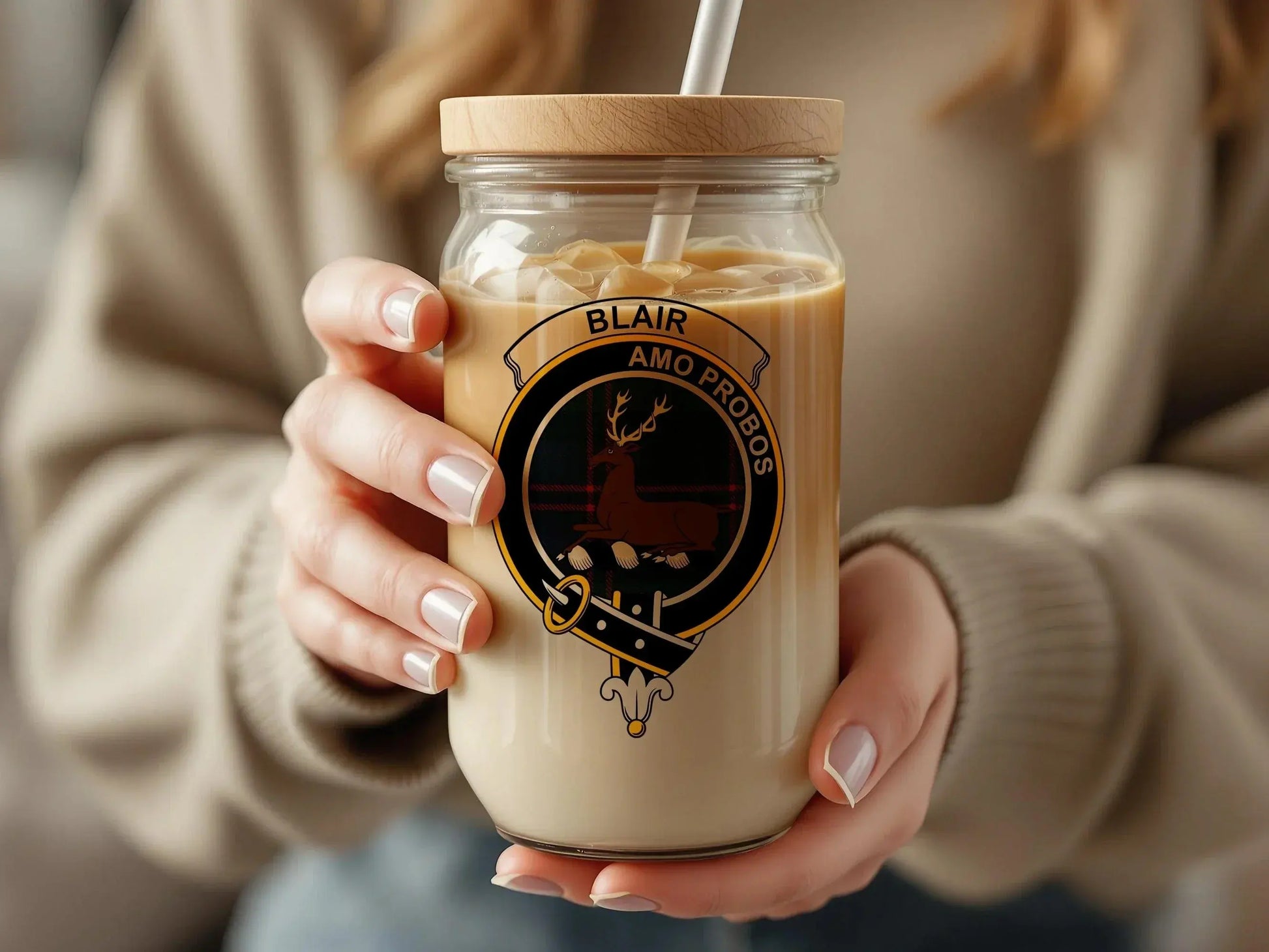 Stylish Reusable Jar with Straw for Coffee product