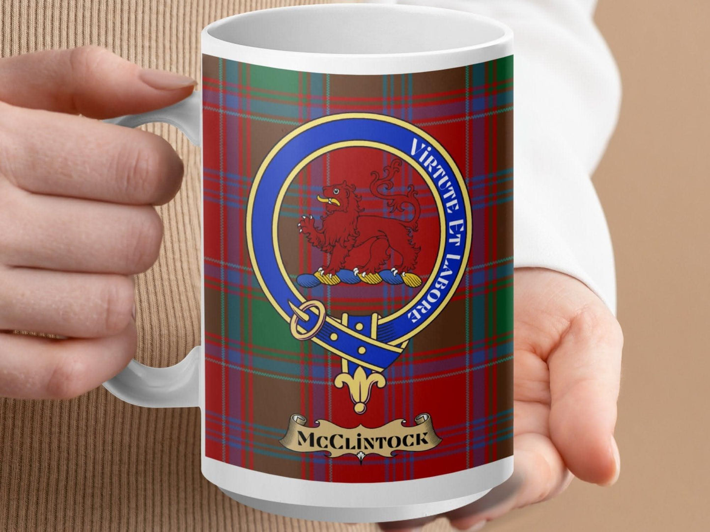 McClintock Virtute Et Animo Family Crest Mug product