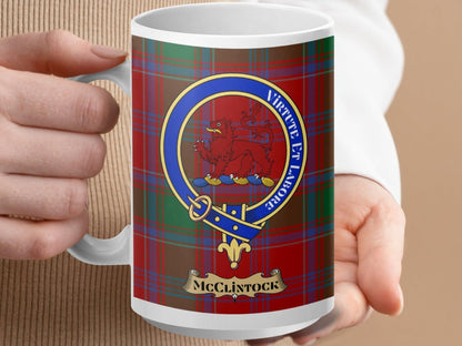 McClintock Virtute Et Animo Family Crest Mug product