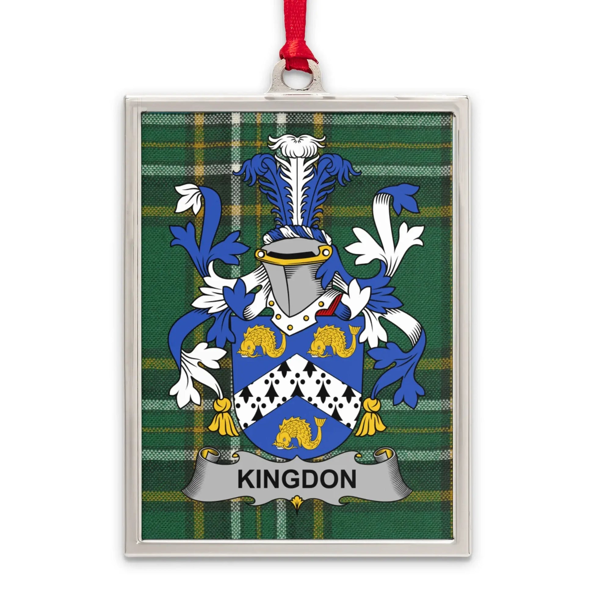 Kingdom Crest Plaid Background Hanging Ornament product